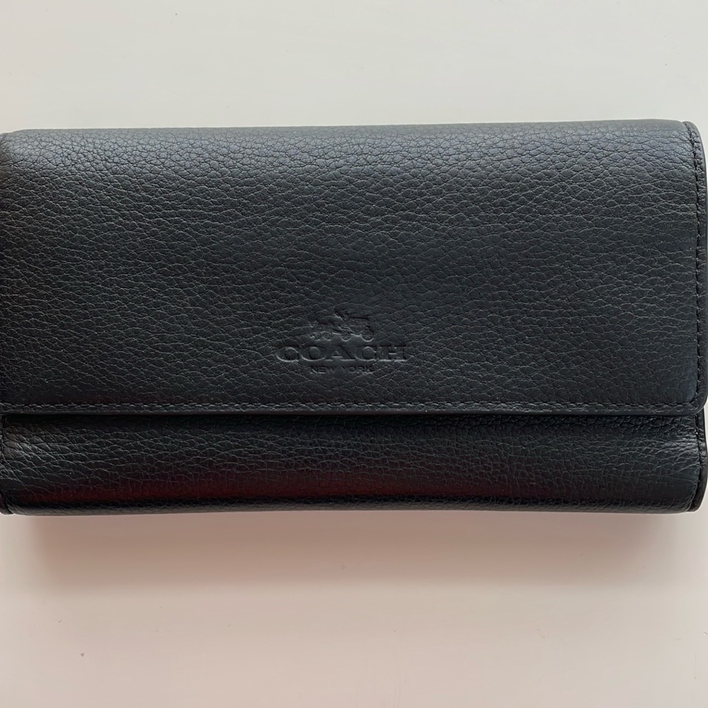 Coach Black Tri-fold Wallet